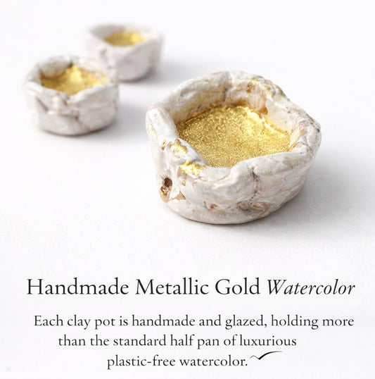Handmade Gold Metallic Watercolor