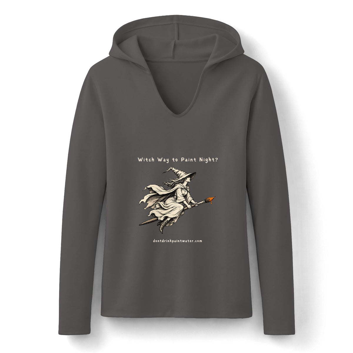 Witchy Vibes Hoodie — 'Witch Way to Paint Night?' Graphic Hooded Top