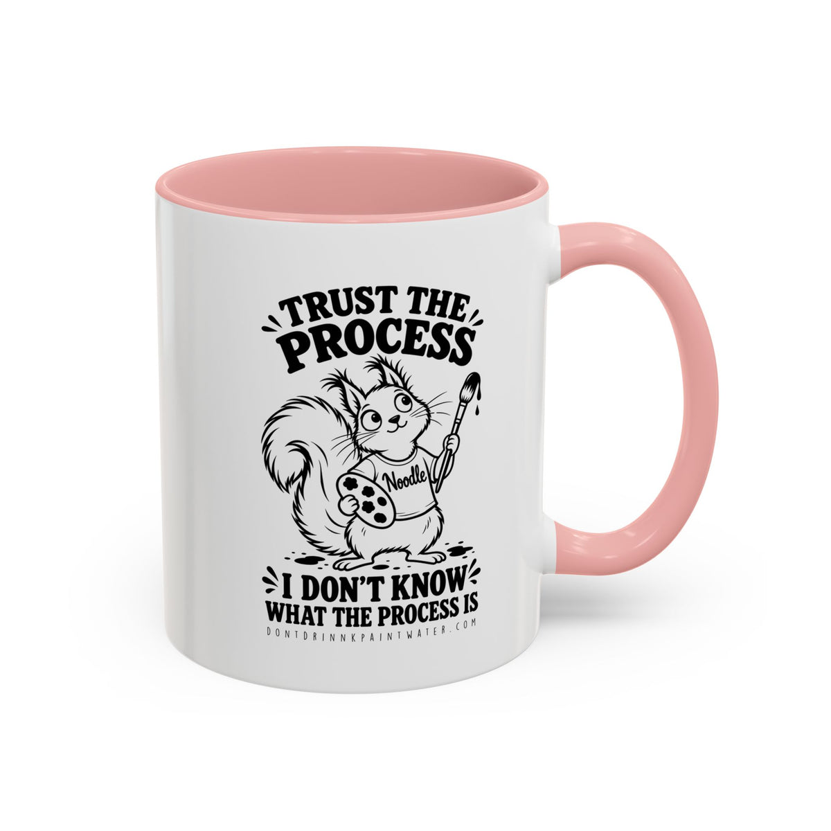 Trust the Process Artist Coffee Mug – Cute Squirrel "Noodle" Design (11/15oz)