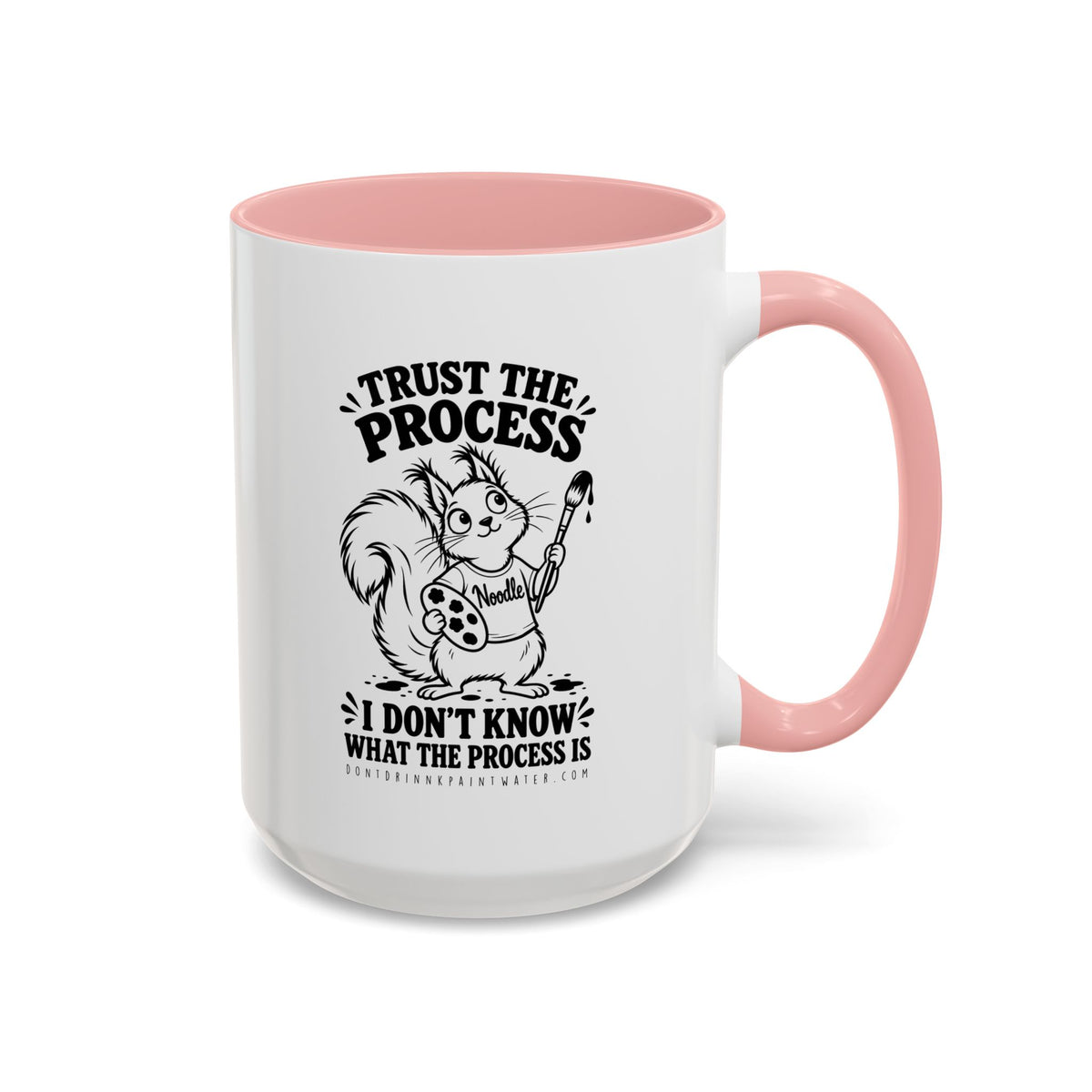 Trust the Process Artist Coffee Mug – Cute Squirrel "Noodle" Design (11/15oz)
