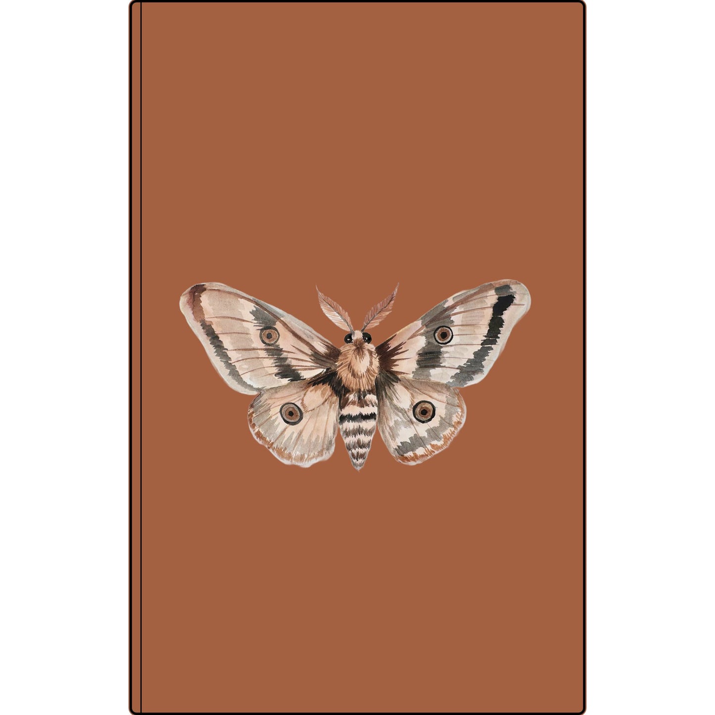 Moth Engraved Vegan Leather Journal — Botanical Boho Notebook