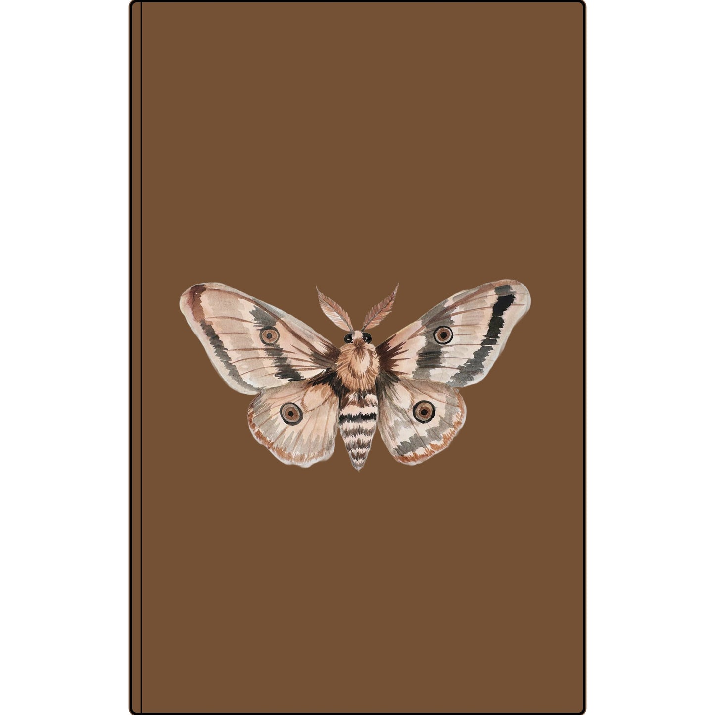 Moth Engraved Vegan Leather Journal — Botanical Boho Notebook