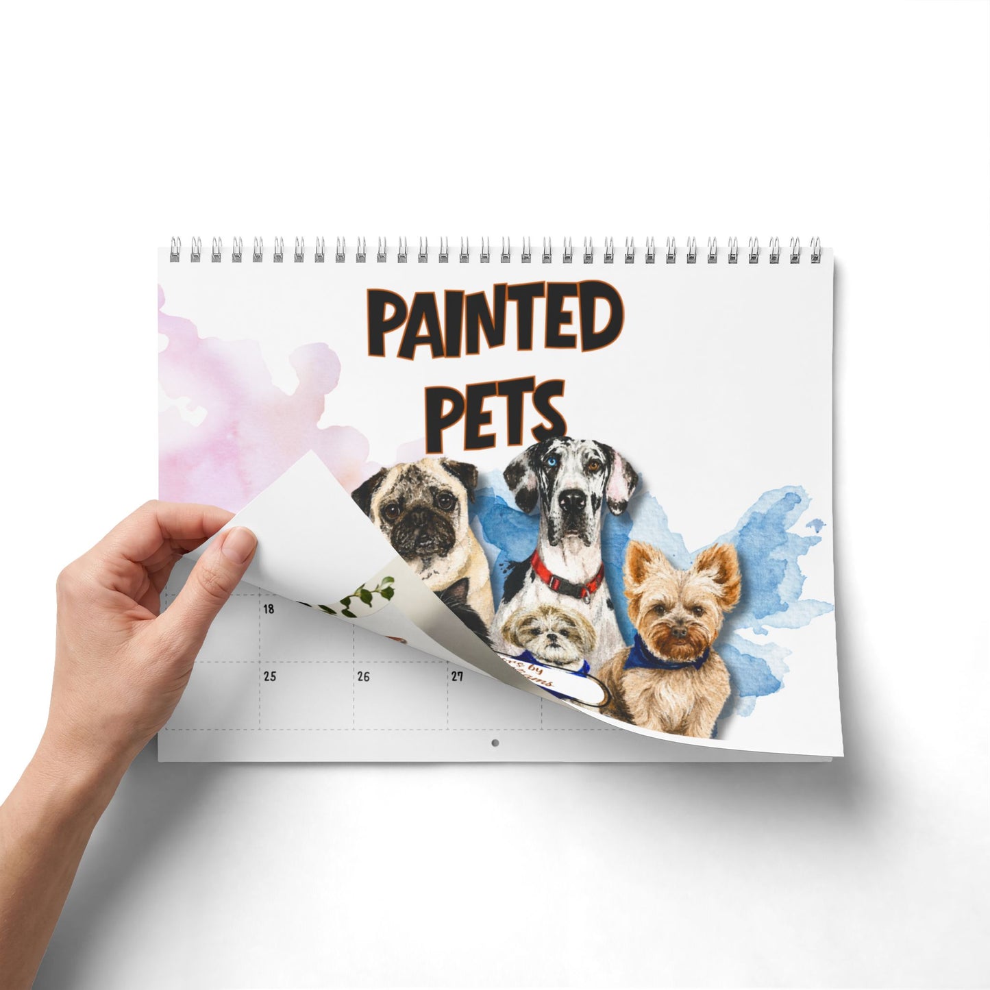 Painted Pets Wall Calendar – 12-Month Illustrated Watercolor Pet Calendar