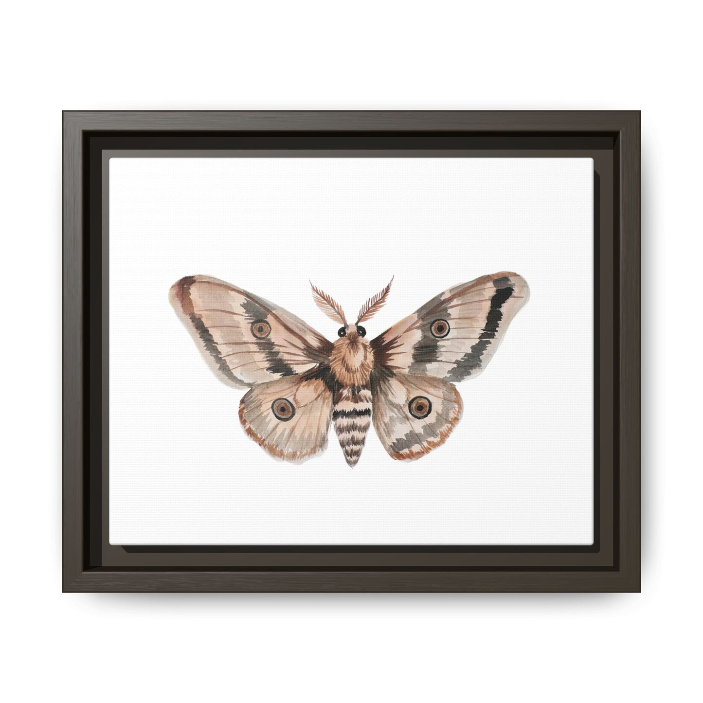 Framed Moth Wall Art – Neutral Botanical Canvas Print