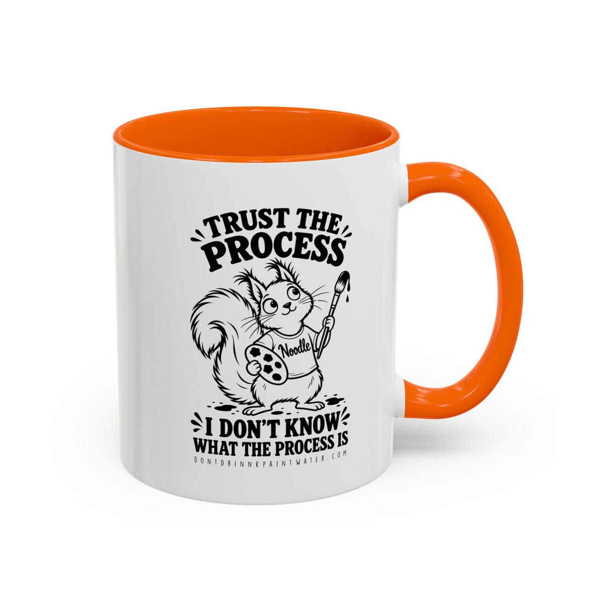 Trust the Process Artist Coffee Mug – Cute Squirrel "Noodle" Design (11/15oz)