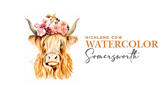 Highland Cow Watercolor at Somerswoth