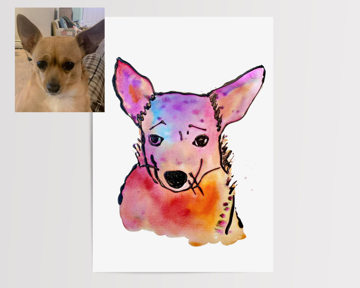 Pet Portrait Watercolor Pop Art | American Legion Rollinsford