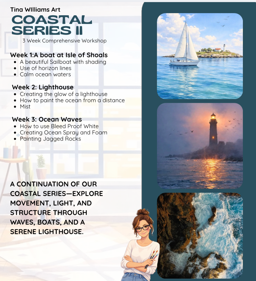 SOLD OUT Coastal II | 3 Week Watercolor Workshop SOLD OUT