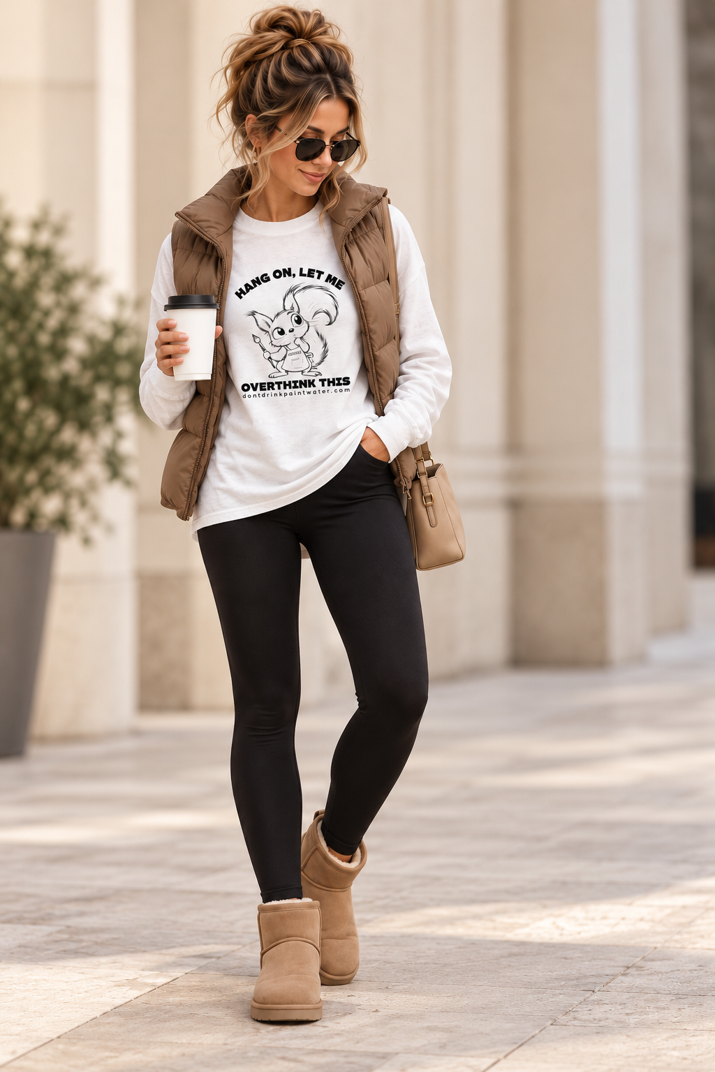 Hang On, Let Me Overthink This Long Sleeve Tee — Cute Noodle Graphic