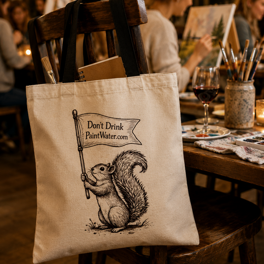 "Noodle" Happy Painter Woven Tote Bags