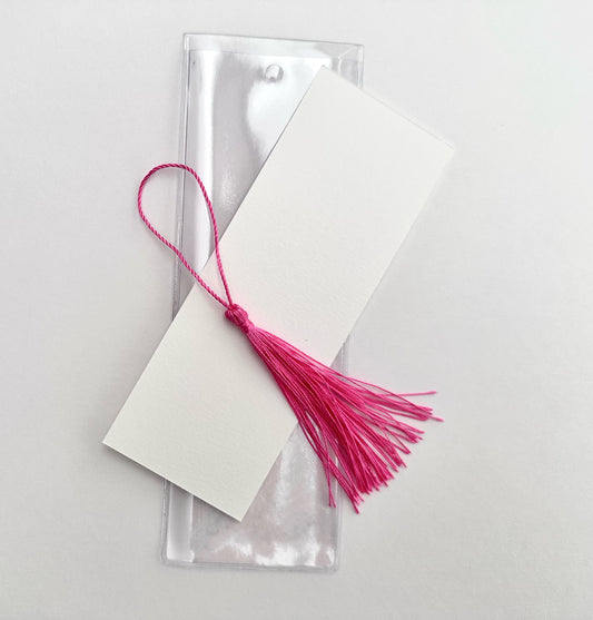 Blank Watercolor Bookmarks w/ tassels and sleeve