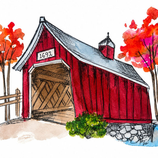 Covered Bridge Pen and Wash | Watercolor Paint Night | Somersworth - 18 Feb 2027