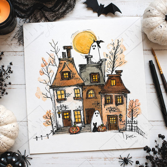 Ghost Village | Mixed Media Watercolor Paint Night | Somersworth - 8 Oct 2026